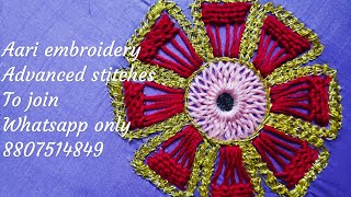 Aari embroidery advanced stitches flower