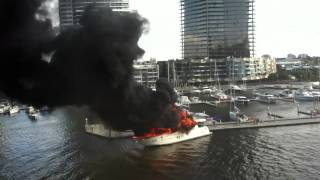 Melbourne docklands boat fire