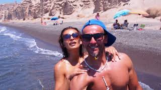 Najciekawsza i zupełnie pusta plaża na Santorini.Motocyklem na Cyklady..