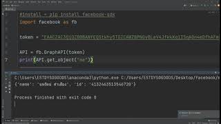 Basic python facebook graph api [EP1] - install lib - token - basic get