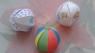 DIY: НОВОГОДНИЕ бумажные шары  на ЕЛКУ своими руками\creation\with their own hands