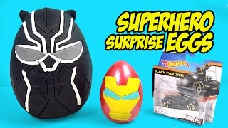 Avengers Toys & BLACK PANTHER - Superhero Play-doh Surprise Eggs & Toy Opening by KidCity