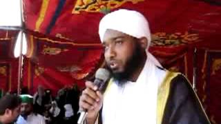 Mulhim Mohamed Alhassan inspiring addresses a demonstration in Sudan to topple the Syrian regime