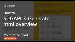 SUGAPI 3-Generate html overview - Microsoft Support: Help!