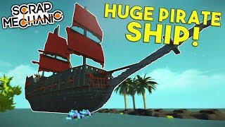 HUGE PIRATE SHIPS, AI FISH, and AI NARWHAL! - (Underwater Base) - Scrap Mechanic Gameplay