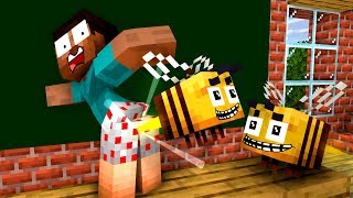 Monster School: Buzzy Bees and Honey - Minecraft Animation