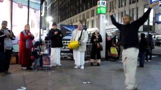 ISCKON hare krishna devotees on New york street Herald square HQ