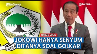 Reaksi Senyum Presiden Jokowi saat Ditanya Soal Isu akan Gabung Partai Golkar