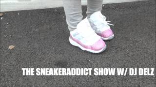 2013 Air Jordan 11 Pink Snakeskin XI Shoe Review + On Feet W/  Dj Delz & The Delzy Sisters