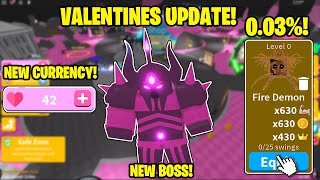 SABER SIMULATOR VALENTINES UPDATE! NEW BOSS! NEW CURRENCY! I *HATCHED* THE *NEW 0.03%* OP BEST PET!
