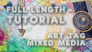 Studio Time 57 | Mixed media art tag with America Acrylics, die cuts & stickles | Mimi Bondi