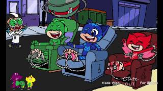 The PJ Masks and their feet getting tickled