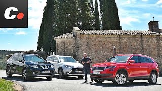 Skoda Kodiaq, Mitsubishi Outlander, Nissan X-Trail | Comparativa SUV 7 plazas | Prueba | Coches.net
