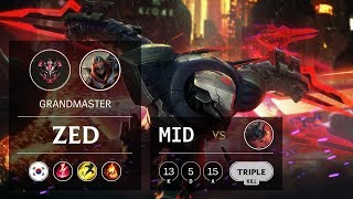 Zed Mid vs Aatrox - KR Grandmaster Patch 9.12