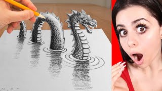 How To Draw 3D REALISTIC ART On Paper - tricks, illusions and tutorials