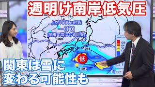 週明けの南岸低気圧　進路や強さの不確実性が大きい