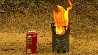 How to Make a Compact Wood Gas Stove Just from Cans. Efficient Portable DIY Wood Gas Camping Stove.