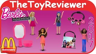 2017 Barbie Fashionista McDonalds Happy Meal COMPLETE SET 7 Unboxing Toy Review by TheToyReviewer