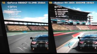 GF 9800 GT vs AMD R9 280X (Grid Autosport, FPS Comparison)
