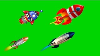 Футаж ракета полет зеленый фон Rocket on a green screen pack