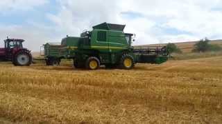 Dreschen 2014 JD 9680i + JD W660 HillMaster Teil1