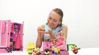 Видео для девочек. МИНЬОНЫ в гостях у Барби. Игры в куклы