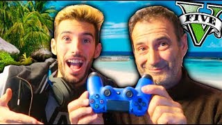 MI PADRE JUEGA POR PRIMERA VEZ A GTA!! GTA 5 MODS PC CON MI PADRE Makiman