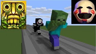 Monster School : TEMPLE RUN CHALLENGE - Minecraft animation
