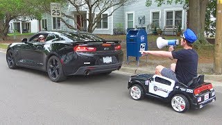 Pulling Cars Over Using A Toy Police Car