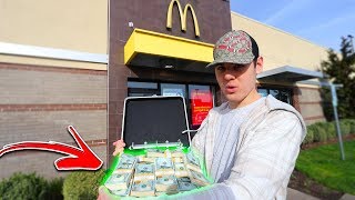 I BOUGHT EVERYTHING FROM MCDONALDS WITH FAKE $100,000! | David Vlas