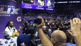 Fans roar after Richard Sherman tells reporter to get facts straight
