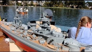 Battleship Scharnhorst, sank aircraft carrier HMS Glorious. Model boats Parade SF Spreckels Lake -2