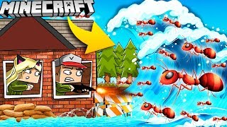 ? BAZA VS TSUNAMI MRÓWEK - MINECRAFT TSUNAMI CHALLENGE | Vito VS Bella