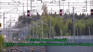 T 55515 Ohittaa Mäntsälän kalustolla Sr3+Sr1+28x Sps