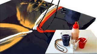 NEW EFFECTS Butterfly Painting! Simple and Easy Acrylic Pouring Chain Pull!