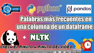 Palabras más utilizadas en la columna de un dataframe | NLTK | Lenguaje natural | Pandas | Python