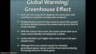 Global Warming/Greenhouse Effect vs. Hole in the Ozone Layer