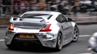Chrome Nissan 370Z cruising the streets of London [HD]