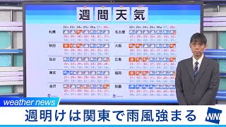 【週間天気】週明けは関東で雨風強まる