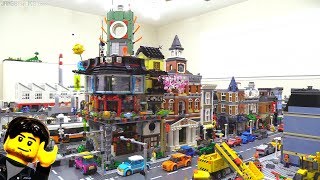 LEGO Ninjago City set & Modular Buildings together in a city!