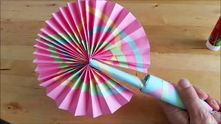 DIY:  Веер из бумаги, который открывается и закрывается,  своими руками. Поделки и подарки к лету
