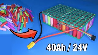 How to make 40Ah / 24V battery pack from old laptop batteries