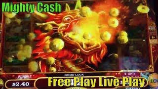 ★MIGHTY CASH★FREE PLAY Slot Live ! How was result on FP?☆Long Teng Hu Xiao Slot machine☆彡San Manuel栗