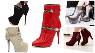 Outstanding And Gorgeous Woman's Metal Embellishment Pencil Heels Ankle Vintage Boots For Woman's