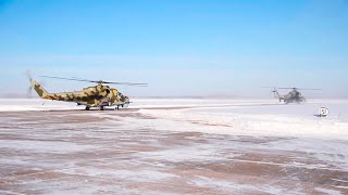Полеты экипажей ударных вертолетов Ми-24 армейской авиации ЦВО