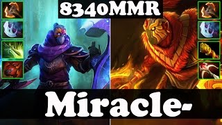 Dota 2 - Miracle- 8340 MMR Plays Anti-Mage And Ember Spirit - Ranked Gameplay