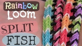 RAINBOW LOOM : Split Fish Bracelet - How To - Original Design | SoCraftastic