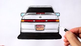 Как нарисовать машину Toyota Mark 2 | Ehedov Elnur
