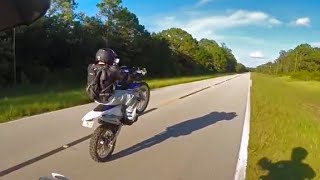2014 Yamaha WR250R break in done right. Burnout, FMF exhaust, lightning, cops, trail ride