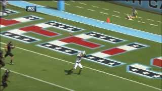 UNC Football: Quinshad Davis TD pass to T.J. Thorpe